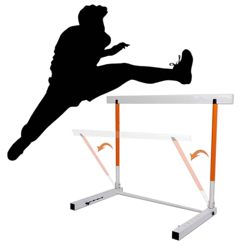 Metal Folding Track Field Hurdles, Speed Agility Obstacle Training for Adult Kids Athletes, 76-106cm Adjustable Hurdle for Soccer, Portable
