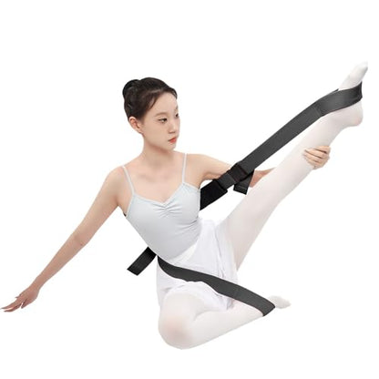 Modular 3-in-1 Yoga Straps System: Detachable Ends with Quick-Lock Buckles & Lumbar Pad - 150cm Adjustable Stretching Band for Splits, Pilates, Gym, Dance, Physical Therapy & Flexibility Training - color: Black
