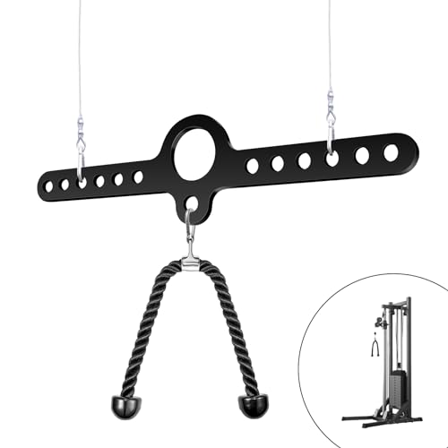 LAT Pull Down Double to Single D Handle Spreader T Bar Cable Row Attachments Landmine Adapter for Belt Squat Rack,Exercise Pulley System Adaptor Plate Cable Machine Crossover for Home Gym