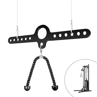 LAT Pull Down Double to Single D Handle Spreader T Bar Cable Row Attachments Landmine Adapter for Belt Squat Rack,Exercise Pulley System Adaptor Plate Cable Machine Crossover for Home Gym