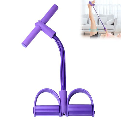 21 Fitness Resistance Bands-4 Tube Pedal Ankle Puller,Upgraded Stretch Bands for Exercise Sit Up Exercise Equipment,Multifunction Tension Rope,Foot Pedal Resistance Bands for Women Men