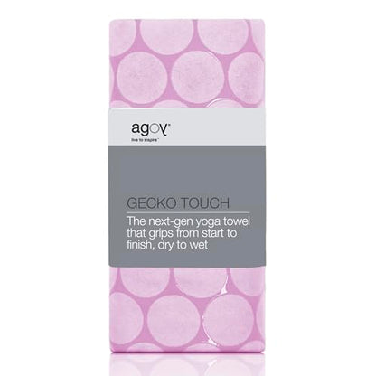 agoy Gecko Touch - Next-Gen Microfiber Yoga Towel - Double-Sided Silicone Non-Slip Grip – Ideal for Hot Yoga - Ultra Absorbent, Easy to Wash, Travel-Friendly - 30% Recycled Material - Free Wet Bag - color: Purple Rain