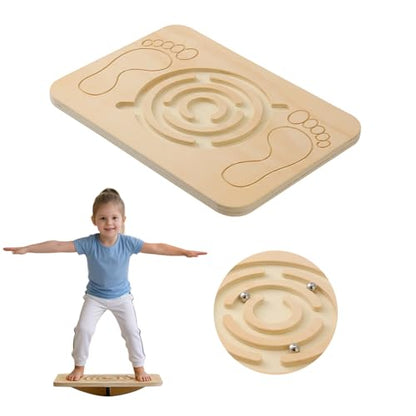 Maze Balance Board Wobble Board for Kids and Adult,up to 350 Ibs for Coordination Skills Obstacle Courses Sensory Balance Toys for Kids,Professional Rocker Balance Board for Physical Therapy.
