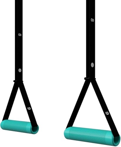 Kensui NanoBars V2 - Portable Suspension Trainer, 600 lb Max Load | Stable and rotating handle modes support pull ups, rows, dips, curls and full body training with natural wrist movement. - color: Teal
