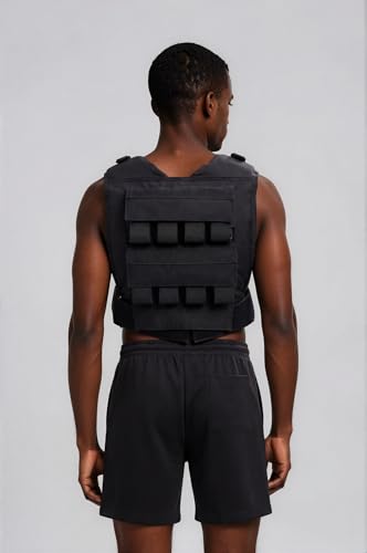 Weighted Vest for Men & Women | Adjustable Weight Vest 25 lbs/35 lbs/45 lbs with Removable Iron Weights, 1000D Cordura Weighted Training Vest for Rucking, Running & Strength Training - size: 45 LBS