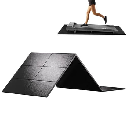 Foldable Treadmill Mat Non-Slip Exercise Bike Mat, 1/4" Thick, 30"x63" Waterproof Walking Pad for Carpet, Hardwood Floors, Workout, Indoor Bikes, Fitness Equipment, Home Yoga