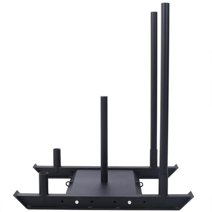 Weight Training Sled, Heavy Duty Fitness Push Pull Sled for Strength Training, Speed and Conditioning, Steel Workout Sled with 2 Inch Weight Plate Holder for Athletic Training