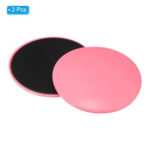 Core Sliders for Working Out 6.9", 2 Pack Dual Sided Exercise Sliders Fitness Workout Discs Strength Slides Discs for Gym Carpet Hardwood Floor, Pink
