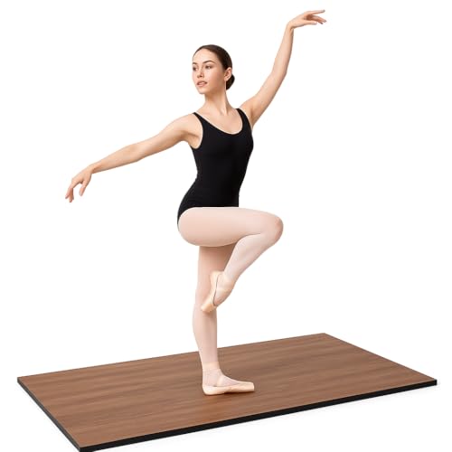 Marley Dance Floor – Portable 6 x 3 ft Non-Slip Vinyl Mat for Ballet, Lyrical & Tap – 2mm Thick, Lightweight, Rollable – Ideal for Practice at Home, Studio, or Outdoors - color: Dark Wood