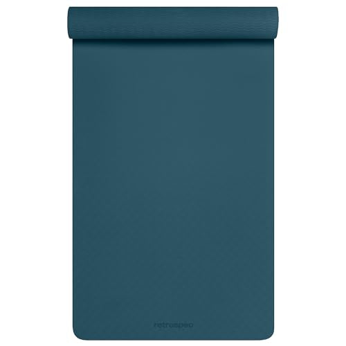 Retrospec Zuma Yoga Mat 6mm Thick Non-Slip TPE Exercise Mat | Cushioned Workout Mat for Yoga Pilates and Home Stretching | 72 x 24 with Carrying Strap