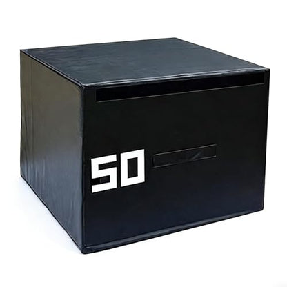 4-in-1 Foam Jumping Exercise Box Workout For Conditioning,Strength Training Non Slip PVC Leather - size: 80x65x50cm (31.5x25.6x19.7in)