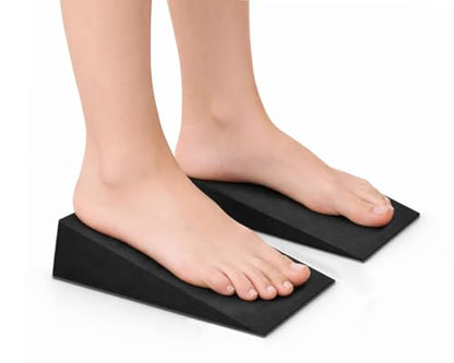 2Pcs Heel Elevated Squat Wedge 12° Incline Workout Wedge for Squats 9.69''x5.94''x2.4'' Foot Wedges for Exercise,Calf Stretching and Physical Therapy