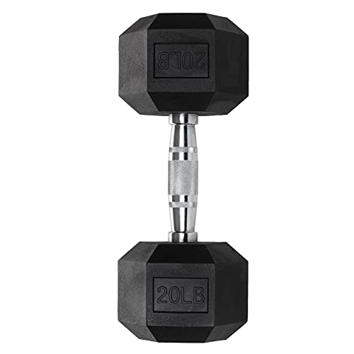 Iron Crush Hex Dumbbells - PVC Coated Weights, Chrome-Plated Knurled Handles, Fixed Hexagon Dumbbell - Workout, Exercise, Body Building Home Gym Training Gear - 3 Lb to 50Lb - Sold in Singles