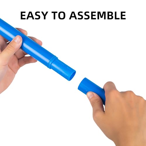 6 Pcs 5FT Adjustable Agility Training Poles for Soccer,Basketball,Football,Dog,Horse Training-Speed and Agility Training Equipment Sports Training Sticks with Stainless Steel Ground Nails - color: Blue