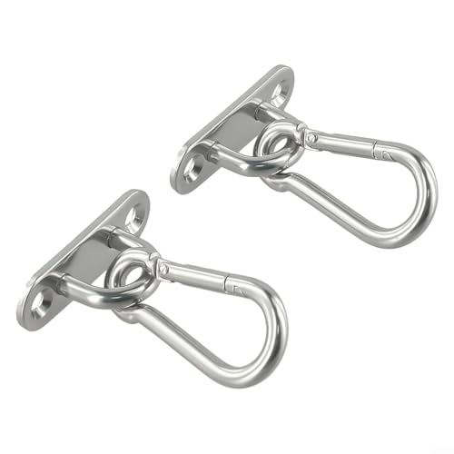 Stainless Steel Ceiling and Wall Mount Hook Set for Yoga Swing Suspension Straps Gymnastic Rings Boxing Bags Battle Ropes Indoor or Outdoor Hanging Anchor Brackets
