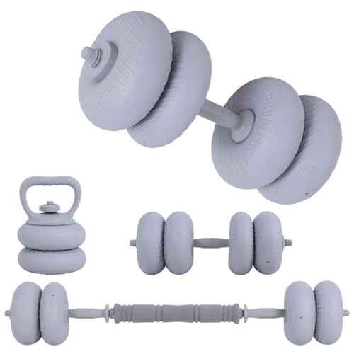 3-in-1 Adjustable Dumbbell Set 13/18/22/35LB - Soft Shell Weight Set Converts to Barbell & Kettlebell with Connector, All-in-1 Home Gym Strength Training Equipment for Men & Women