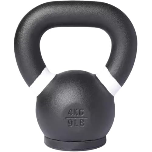 Kettlebell Weights for Women Fitness Training Cast Iron Kettle Ball, Professional Sports Squat Kettle Bells, Silent Anti-Collision, Glutes/abs/arms(White-4kg)