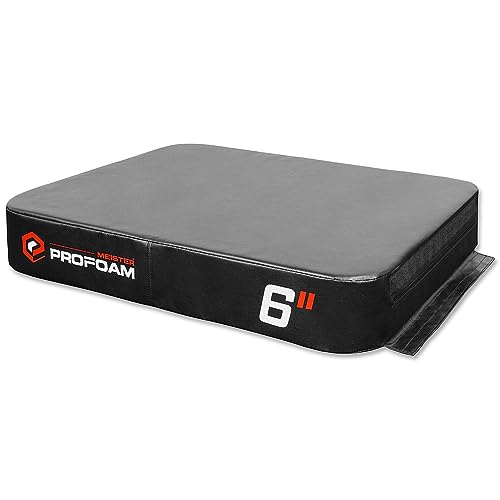 Meister PROFOAM Plyo Boxes - Foam Plyometric Jump Boxes for Pro Gyms - style: Single 6" Height Box - Black