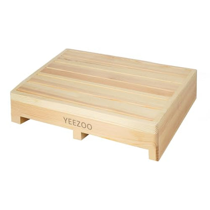Wooden one Step Stool- Solid Pine Wood Step Riser with Non-Slip Pads, Wood Step Stool for Elderly Adults, high Bed, Bathroom, Kitchen (23.6" L*15.7" W*3.9" H, Natural, 400LBs Capacity) - color: Natural, size: 23.6IN