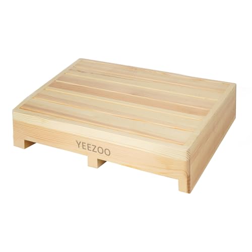 Wooden one Step Stool- Solid Pine Wood Step Riser with Non-Slip Pads, Wood Step Stool for Elderly Adults, high Bed, Bathroom, Kitchen (23.6" L*15.7" W*3.9" H, Natural, 400LBs Capacity) - color: Natural, size: 23.6IN