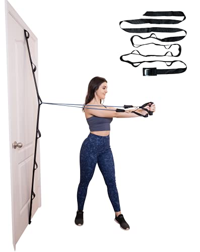 Anchor Strap for Resistance Band Exercises, Heavy Duty Door Gym Band,Full Body Multi-Point Home Gym, Portable Workout Equipment, Easy to Instal, No Hardware Necessary