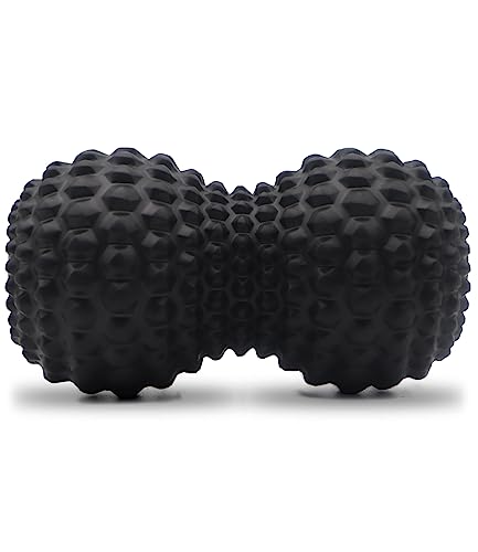 KITWILD Peanut Massage Ball, Double Lacrosse Massage Roller Ball for Deep Tissue Muscle Massage, Physical Therapy, Myofascial Release, Muscle Knots, and Yoga Therapy (Black) - color: Black