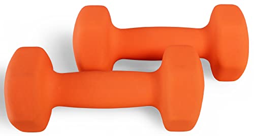 Fitvids Neoprene Dumbbell Hand Weights, Anti-Slip, Anti-roll, Hex Shape Colorful, Pair or Set with Stand - style: (5-Pound, Pair)