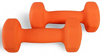 Fitvids Neoprene Dumbbell Hand Weights, Anti-Slip, Anti-roll, Hex Shape Colorful, Pair or Set with Stand - style: (5-Pound, Pair)
