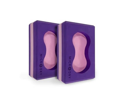 MicroDry Sure Grip Yoga Block Set of 2 - Purple/Pink