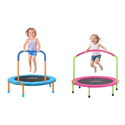 Ativafit 36inch Mini Toddler Trampoline for Kids Ages 1-6 Indoor Outdoor Folding Small Rebounder Trampoline with Foam Handle Safety Padded Cover Fun for Kids