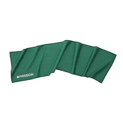 MISSION On-The-Go Cooling Towel - Soft, Lightweight Fabric - Cools Up to 2 Hours - UPF 50 Sun Protection - Machine Washable (Green) - color: Green