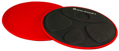 Balance 1 Red Core Sliders Disc-for Hardwood Floor or Carpet with Instruction Poster