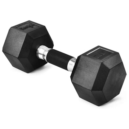 Yes4All Rubber Grip Encased Hex Dumbbell – Hand Weights With Anti-Slip 5-50 LBS Single - color: D. 20 Pounds