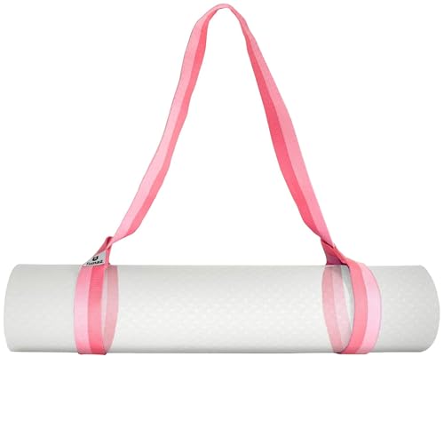 Tumaz Yoga Mat Strap Adjustable Carrier for All Yoga Mats, 2 Sizes - color: 02. Pink Match, size: 64 IN