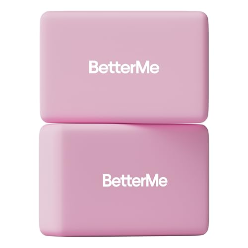 BetterMe Yoga Blocks Set of 2 – High Density Foam Yoga Blocks for Stretching, Pilates & Workouts – Lightweight Non-Slip Exercise Blocks for Flexibility & Balance