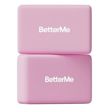 BetterMe Yoga Blocks Set of 2 – High Density Foam Yoga Blocks for Stretching, Pilates & Workouts – Lightweight Non-Slip Exercise Blocks for Flexibility & Balance