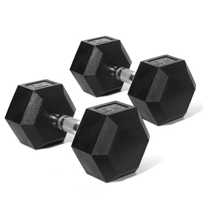 Ritfit 5-650 LBS PVC Encased Hex Dumbbell Sets with Optional Rack for Home Gym, Hand weight with Chrome Handle for Strength Training,Workouts - style: 2X35LBS