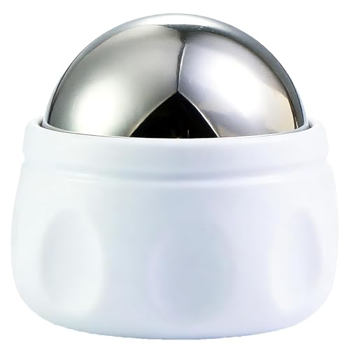 Massage Ice Roller Ball Cold & Heat Therapy Tight and Sore Muscles Relief - color: White