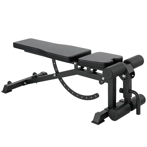 Strength Weight Bench 32 Adjustable Positions Training Benches - Heavy Duty Home Gym Equipment with 1300 LBS Weight Capacity Durable Steel Construction Incline Decline Bench for Full Body Workout - color: Black-1
