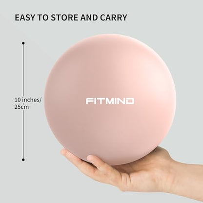 FITMIND_Pilates Ball 10 Inch Anti-Burst Slip Resistant Mini Yoga Ball for Fitness, Core Training, Physical Therapy, Balance, Stability, Stretching 200kg 440lbs Capacity