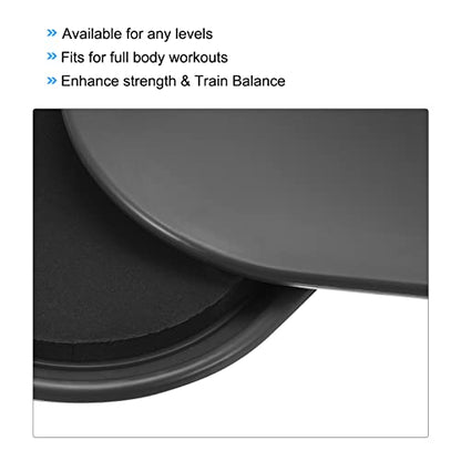 Generic Exercise Core Sliders, Oval Glider Discs with Feet Covers, Dual Sided Usage in Home Gym for Full Body Workout, Black
