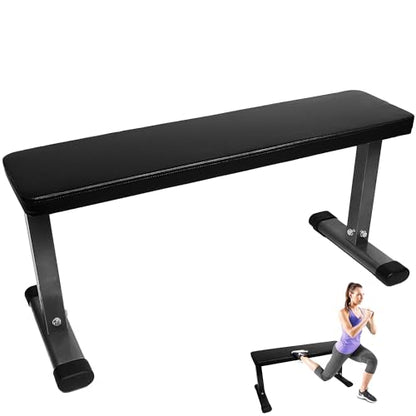 Fitvids Flat Utility Weight Bench for Home Gym Weight Training – Ab Exercises and Flat Exercise – nan – Gray/Black