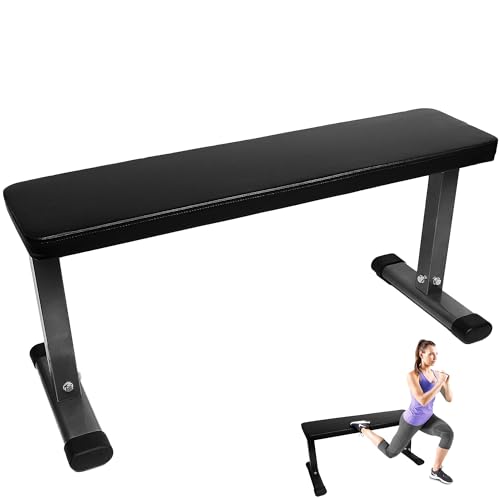 Fitvids Flat Utility Weight Bench for Home Gym Weight Training – Ab Exercises and Flat Exercise – nan – Gray/Black