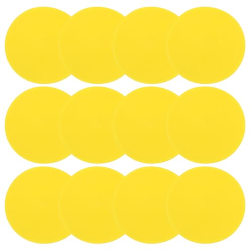 PATIKIL Poly Spot Markers, Rubber Floor Dots with Storage Bag Flat Agility Cones for Sports Training - color: Yellow, size: 6 Inch
