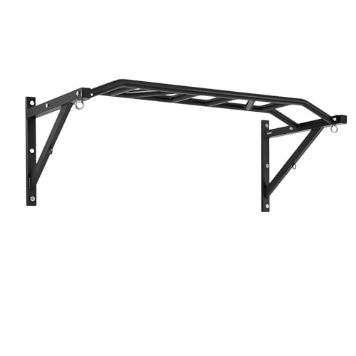 VEVOR Pull Up Bar, Multi-Grip Wall Mounted Pull Ups, 50 in Width Multifunctional Chin Up Training Station, Heavy Duty Steel Upper Body Workout Bars with Hangers, 440 lbs Weight Capacity, for Home Gym - size: Multi-grip with Hangers