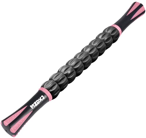 Muscle Roller Stick for Athletes, Massage Roller to Reduce Muscle Soreness, Cramping & Tightness - Legs, Arms, Back & Calves (Black Pink- 18 inch) - color: Pink Black-b