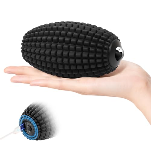 Silicone Vibrating Massage Ball with Rolling Head, 3-Speed Myofascial Massage Roller for Plantar Fasciitis Relief, Hip & Psoas Release, Trigger Point Therapy for Neck, Back, Foot (Black) - color: Black