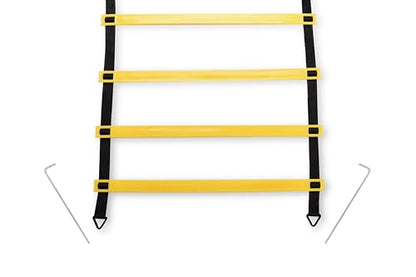 Agility Ladder, 2 Pack - Exercise and Training Ladder Set with Ground Stakes for Football, Soccer, Tennis, and More - Improves Speed & Fitness - Complete with Carrying Bag