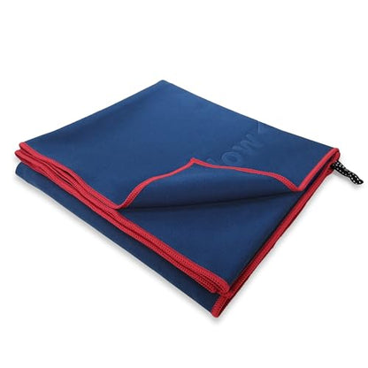 Flow Hydro Sport Towel - Microfiber Quick Dry Swimming Towels for Swim, Pool, Triathlon, and Other Water Sports in Medium, Large, Extra Large, and Hooded Sizes (Navy, Large (60" x 30"))