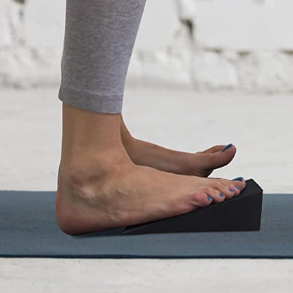 Yoga Block Wedge Yoga Foam Slant Board Calf Stretcher for Wrist and Lower Back Support, Knee Pad, Back Support, Black